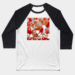 Sculpted Floral Shapes Baseball T-Shirt